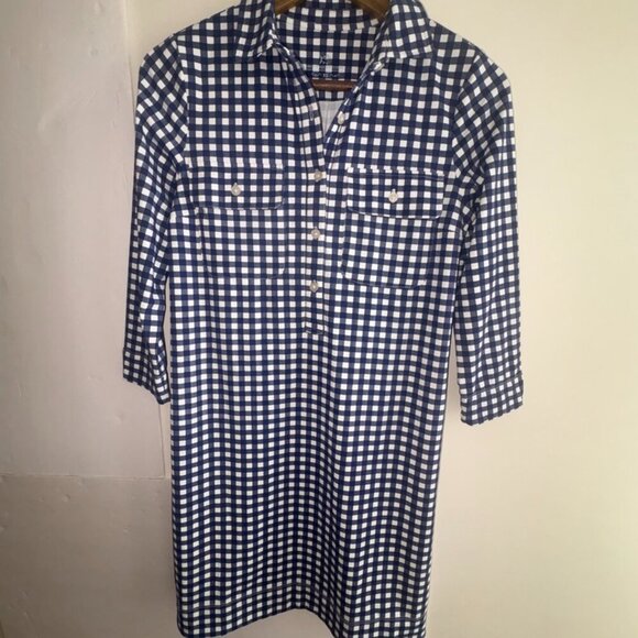 NWOT Southern Tide Nautical Navy Jessica Gingham Performance Collared Dress XS - Picture 12 of 14